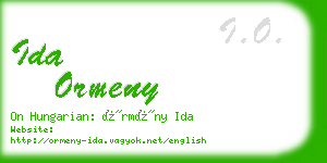 ida ormeny business card